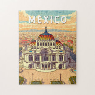 Puzzle Illustration de voyage artistique vintage du Mexiq