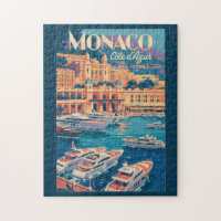 Illustration de voyage d'art vintage de Monaco Cot