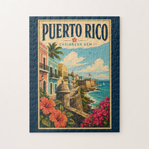 Puzzle Illustration de voyage de la côte de Porto Rico Ar