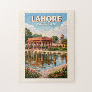 Puzzle Illustration de voyage des jardins de Lahore au Pa