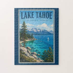 Puzzle Illustration de voyage du lac Tahoe Californie Nev