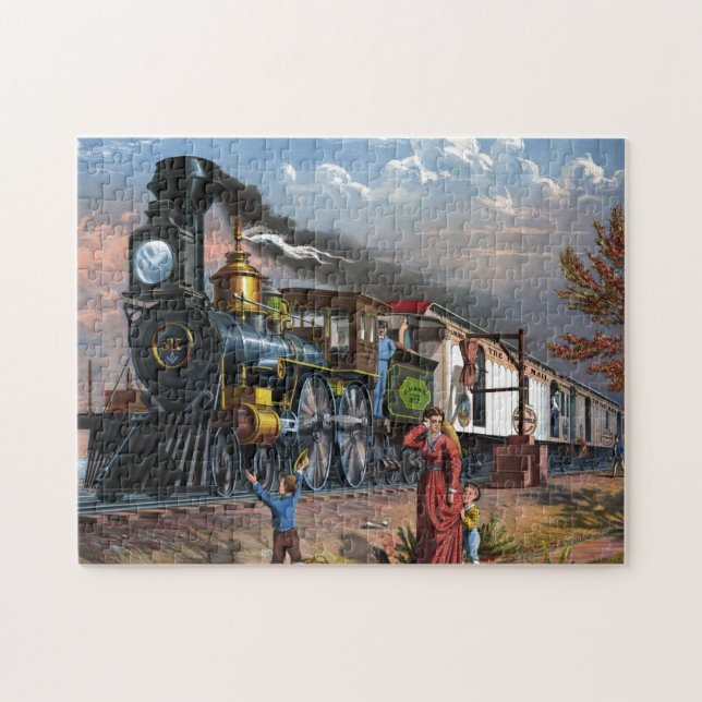 Puzzle Illustration de voyage du train vintage (Horizontal)