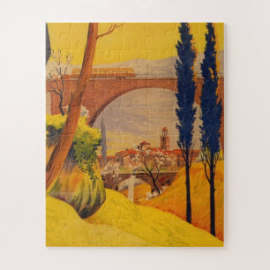 Puzzle Illustration de voyage ferroviaire vintage