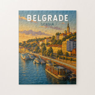 Puzzle Illustration de voyage vintage de Belgrade, Serbie