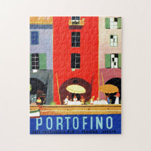 Puzzle Illustration de voyage Vintage Portofino Italie Eu