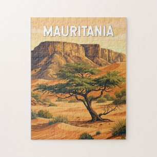 Puzzle Illustration de voyage vintage sur la Mauritanie