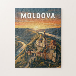 Puzzle Illustration de voyage vintage sur la Moldavie