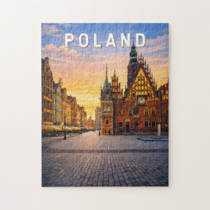 Puzzle Illustration de voyage vintage sur la Pologne