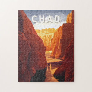 Puzzle Illustration de voyage vintage sur le Tchad