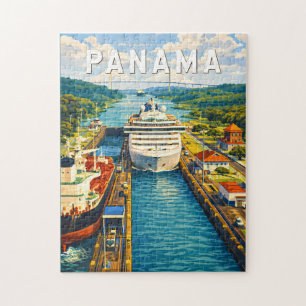 Puzzle Illustration de voyage vintage sur Panama