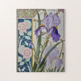 Puzzle Illustration d'iris vintage  