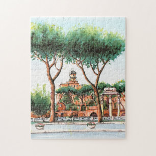 Puzzle Illustration du parc aquarelle