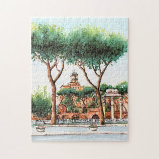 Puzzle Illustration du parc aquarelle