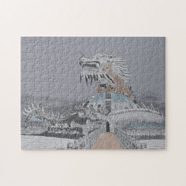 Puzzle Illustration du parc aquatique abandonné du lac Th (Horizontal)