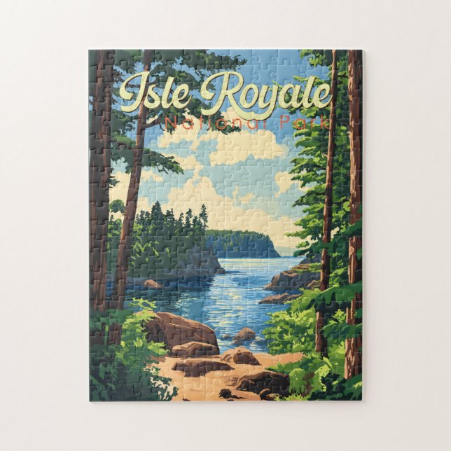Puzzle Illustration du parc national de l'Isle Royale Art (Vertical)