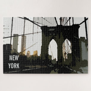 Puzzle Illustration du Pop Art Brooklyn Bridge New York C