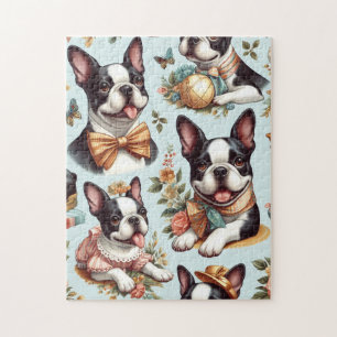 Puzzle Illustration du Terrier Vintage de Boston