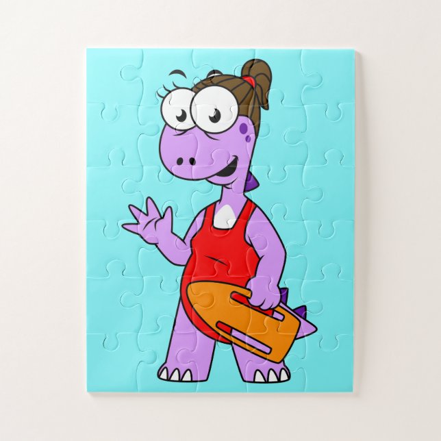 Puzzle Illustration D'Un Gardien À Vie Tyrannosaurus Rex. (Vertical)