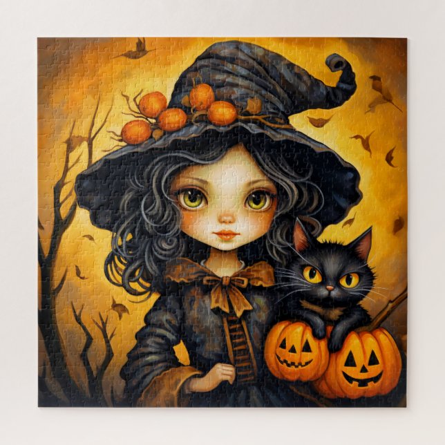 Puzzle Illustration d'une sorcière peu astucieuse (Vertical)