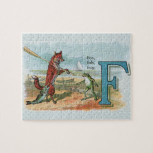 Puzzle Illustration fantaisiste de renard et de grenouill
