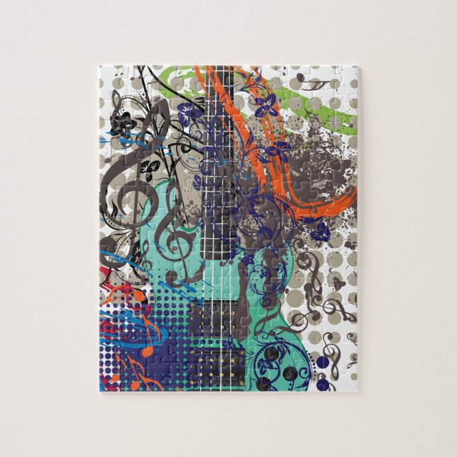 Puzzle Illustration grunge de guitare (Vertical)