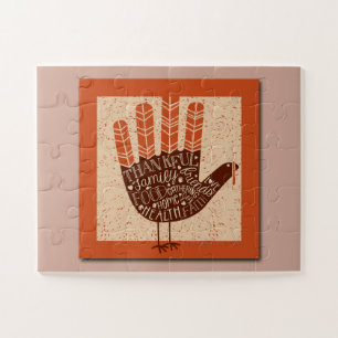 Puzzle Illustration ludique de dinde de Thanksgiving par