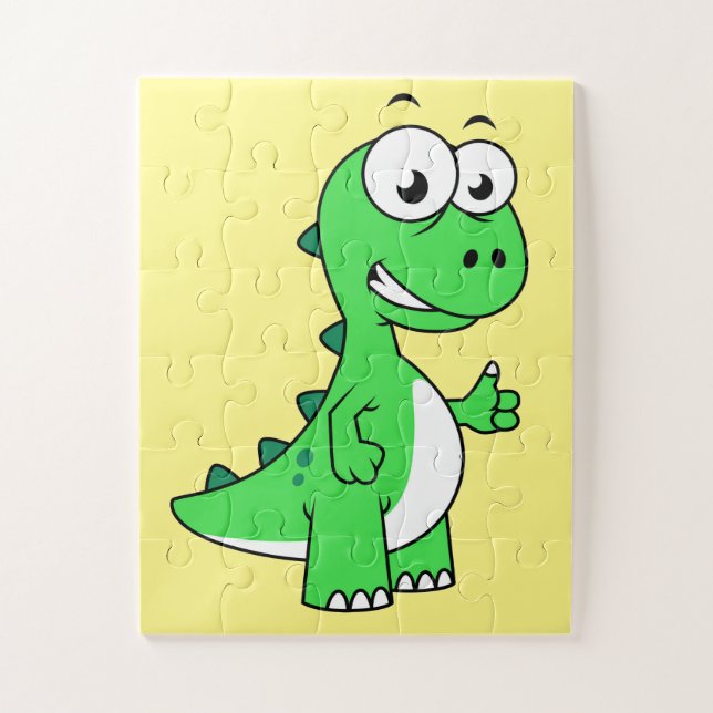 Puzzle Illustration Mignonne Du Tyrannosaurus Rex. 2 (Vertical)