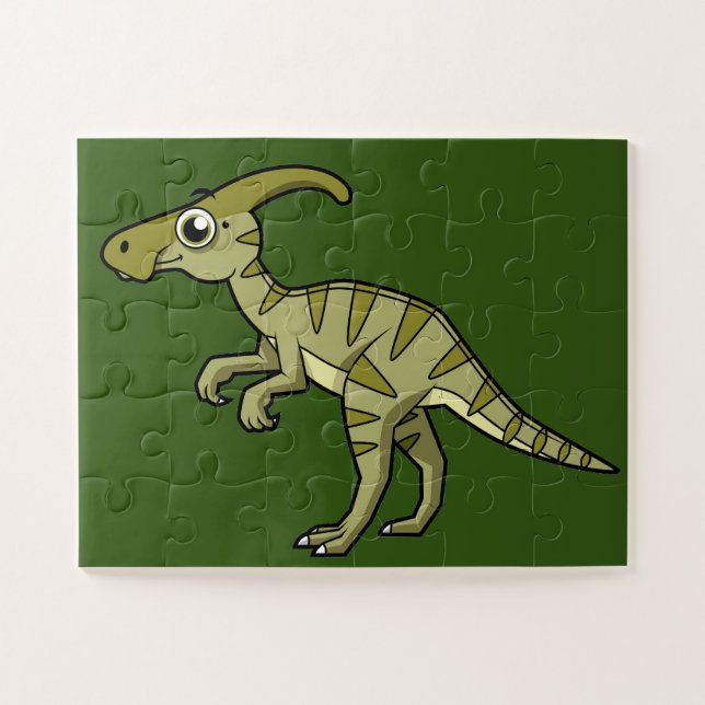 Puzzle Illustration Mignonne D'Un Parasaurolophus Dinosau (Horizontal)