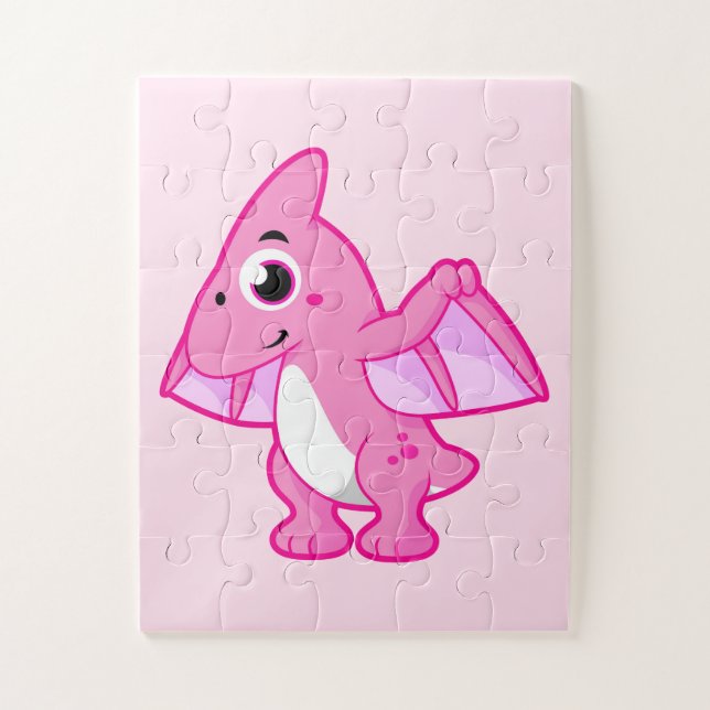 Puzzle Illustration Mignonne D'Un Pterodactyl. (Vertical)
