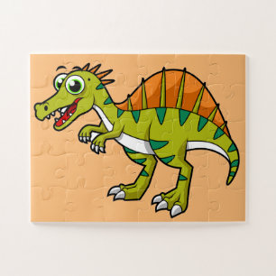 Puzzle Illustration Mignonne D'Un Spinosaure Souriant.