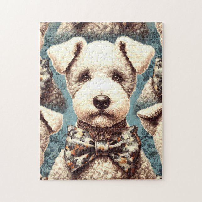 Puzzle Illustration Retro Bedlington Terrier (Vertical)