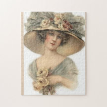 Puzzle Illustration Vintage Art Nouveau