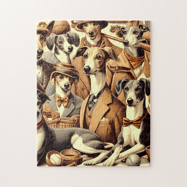 Puzzle Illustration vintage de Greyhound (Vertical)