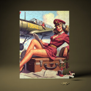 Puzzle Illustration vintage de l'inclinaison de l'avion