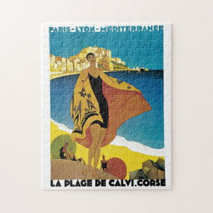 Puzzle Illustration vintage de peinture d'art de voyage