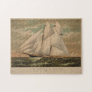 Puzzle Illustration vintage Schooner Yacht (1882)