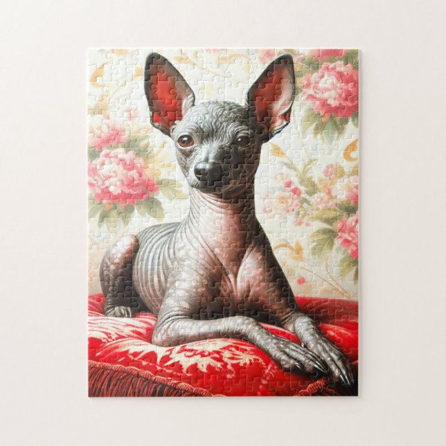Puzzle Illustration vintage Xoloitzcuintle (Vertical)