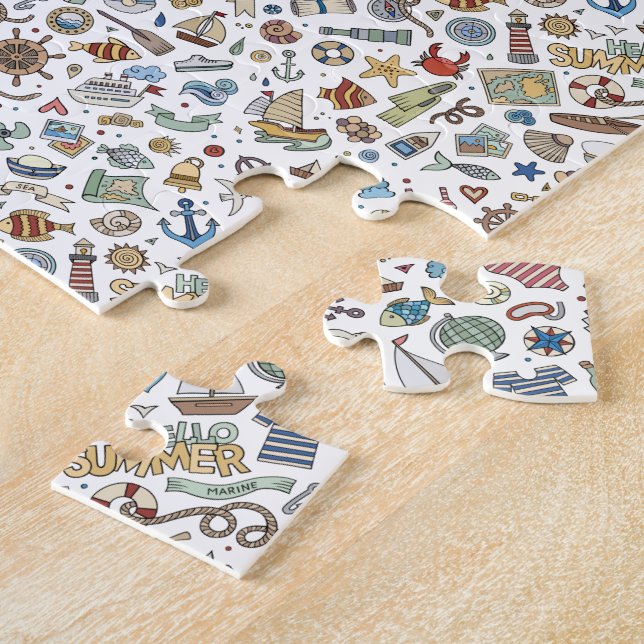 Puzzle Illustrations de plage d'été de la côte amusante (Côté)