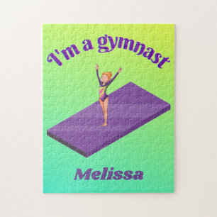 Puzzle I'm A Gymnast - Girl with/ Leotard on Purple Gym M