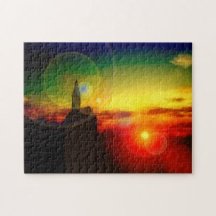 Puzzle Image étonnante de l'église du coucher du soleil
