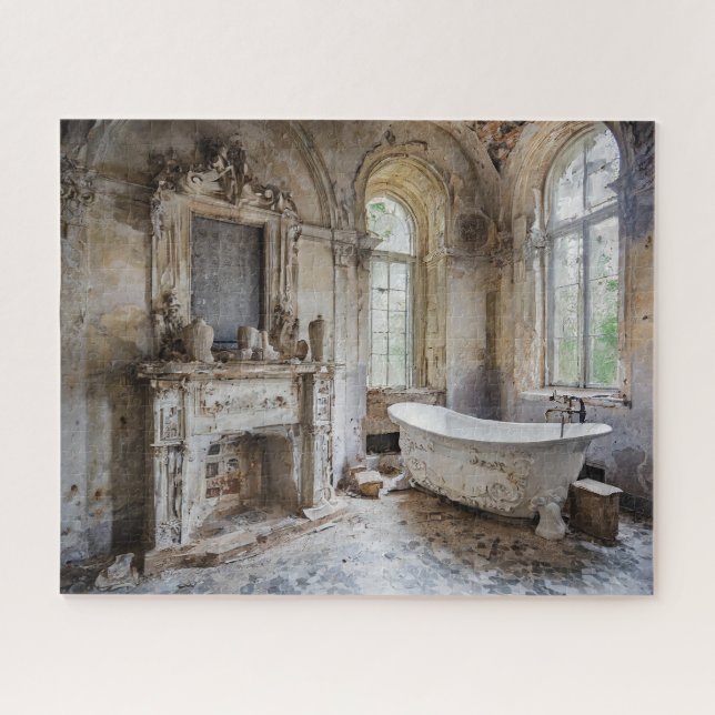 Puzzle Imaginaire Abandonné Château Français Salle de bai (Horizontal)