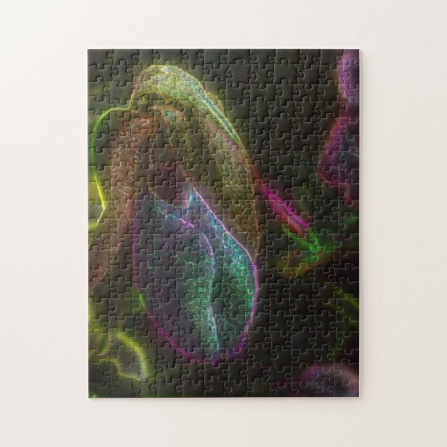 Puzzle Imaginaire Bleu Abstrait Lady Slipper Art (Vertical)