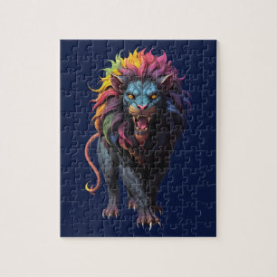 Puzzle Imaginaire coloré Art un lion