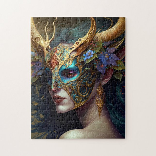 Puzzle Imaginaire de femme Elf Horned (Vertical)