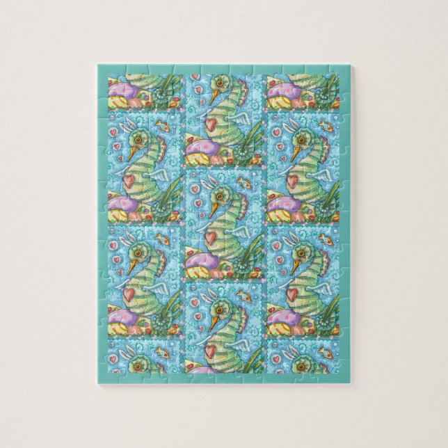 Puzzle Imaginaire DE PÂQUES, PRINTEMPS SEAHORSE VACANCES  (Vertical)