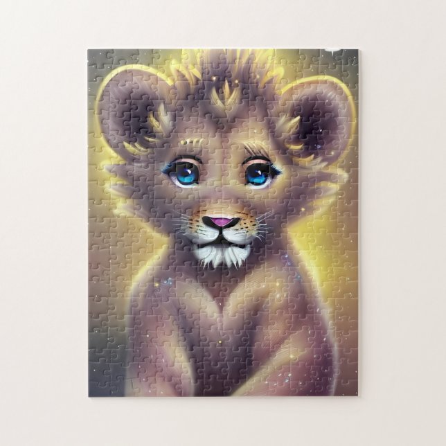 Puzzle Imaginaire détaillé Cute Kawaii petit lion bébé (Vertical)