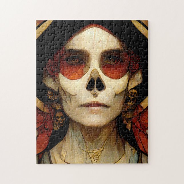 Puzzle Imaginaire foncé Gothique Crâne femme 2 (Vertical)
