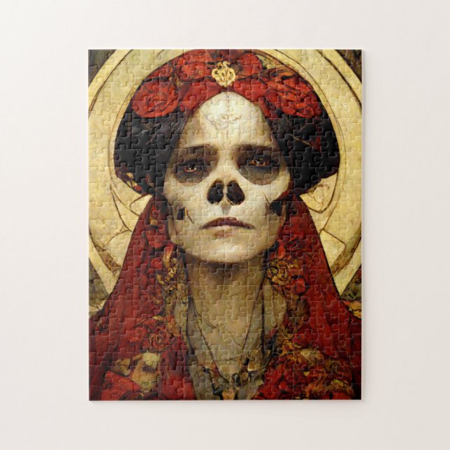 Puzzle Imaginaire foncé Gothique Crâne femme 3 (Vertical)