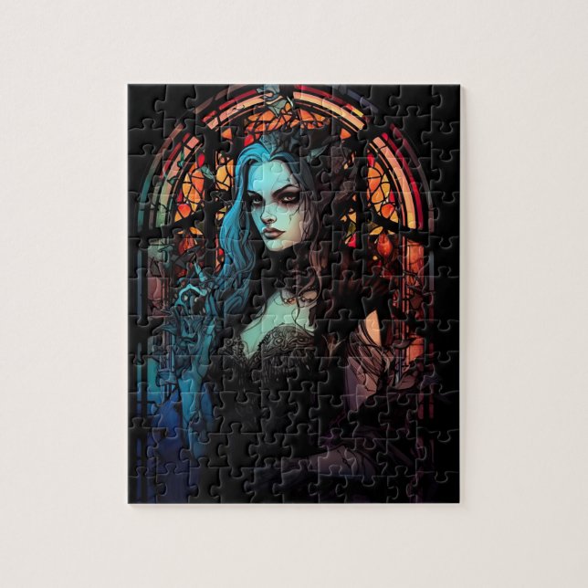 Puzzle Imaginaire foncé Gothique Skull Femme (Vertical)