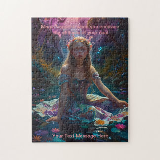 Puzzle Imaginaire Girl à un étang temps calme